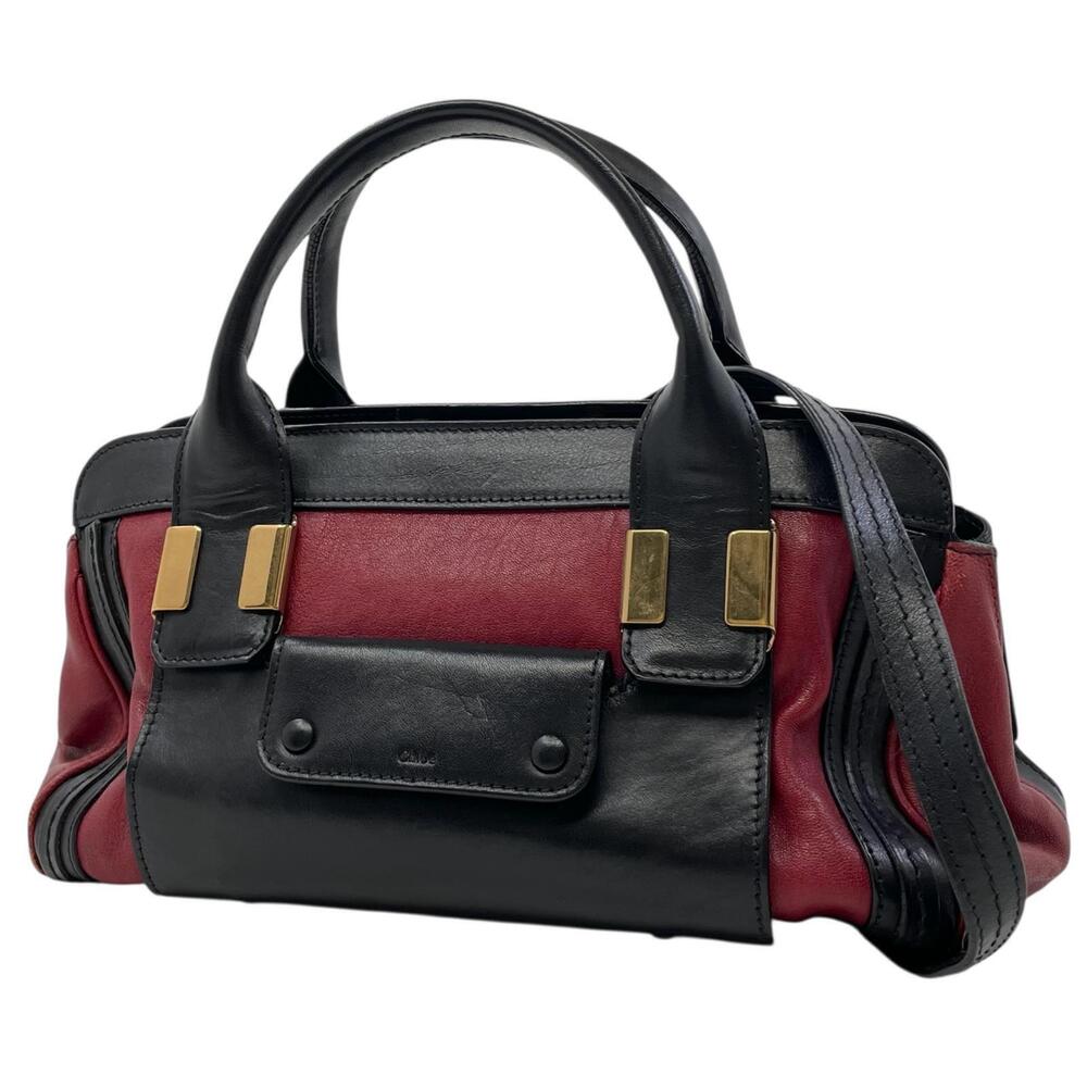 Chloe Alice Shoulder Bag Handbag Red x Black